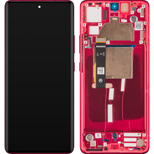 Touchscreen-Display Motorola Edge 30 Fusion, mit Rahmen, Rot (Viva Magenta), Service Pack 5D68C22034