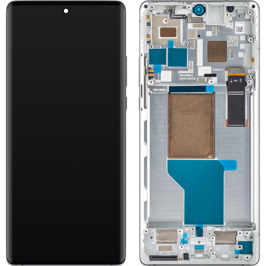 Motorola Edge 30 Ultra Touchscreen-Display mit Rahmen, Starlight White, Service Pack 5D68C21453