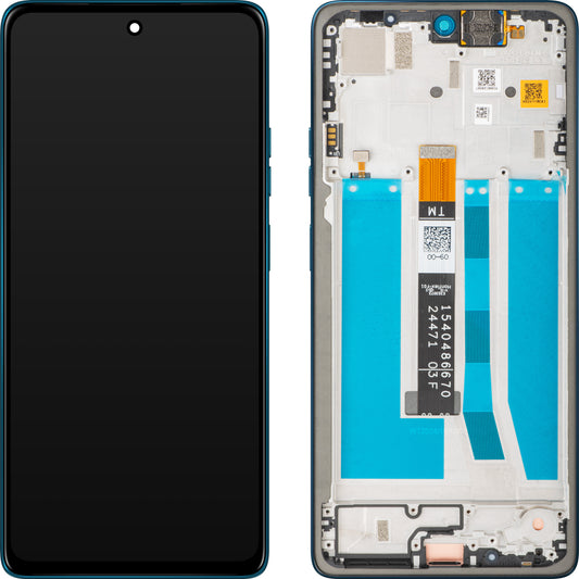 Écran tactile Motorola Moto G75 avec cadre, Bleu (Relucent Blue), Pack de service 5D68C29067