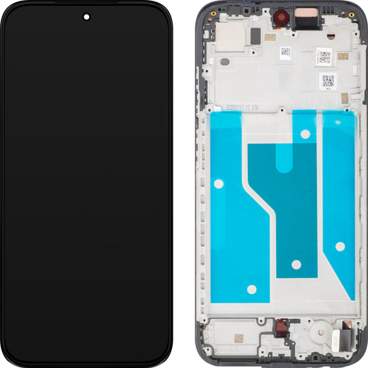 Écran tactile Motorola Moto G77 / G67, avec cadre, Noir (Pantone Black Olive), Pack de service 5D68C32013