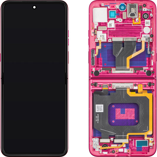 Écran tactile Motorola Razr 60 Ultra, avec cadre, sous Inner, Magenta (Pantone Cabaret), Pack de service 5D68C29902