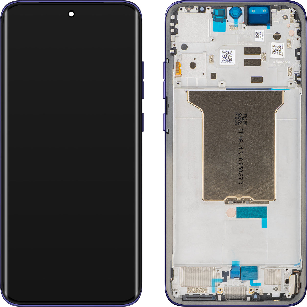 Écran tactile Motorola Edge 70 Fusion+ / Edge 70 Fusion, avec cadre, violet (Pantone Orient Blue), Service Pack 5D68C32064