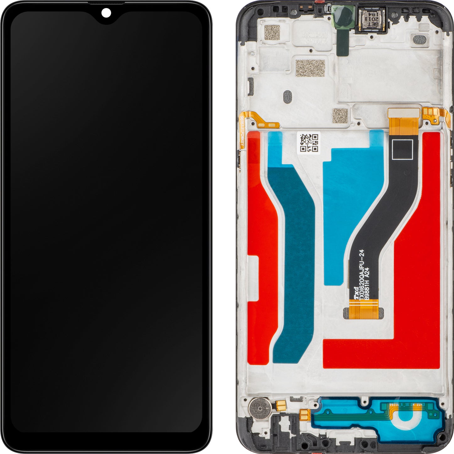 Display mit Touchscreen MP kompatibel mit Samsung Galaxy A10s A107, mit Rahmen, Schwarz