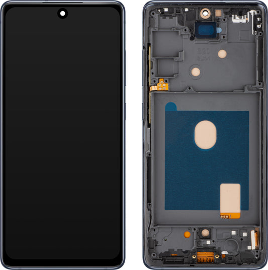 Écran avec Touchscreen MP compatible avec Samsung Galaxy S20 FE G780, avec Cadre, Bleu Marine.