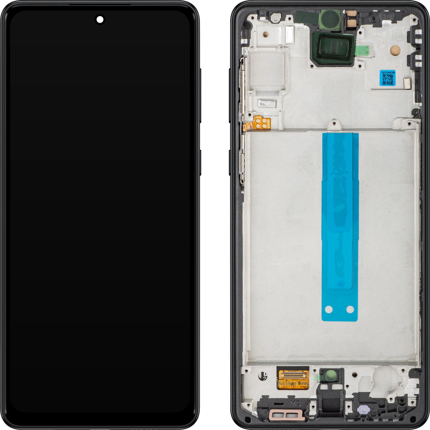 Écran avec Touchscreen MP compatible avec Samsung Galaxy A73 5G A736, avec cadre, Noir
