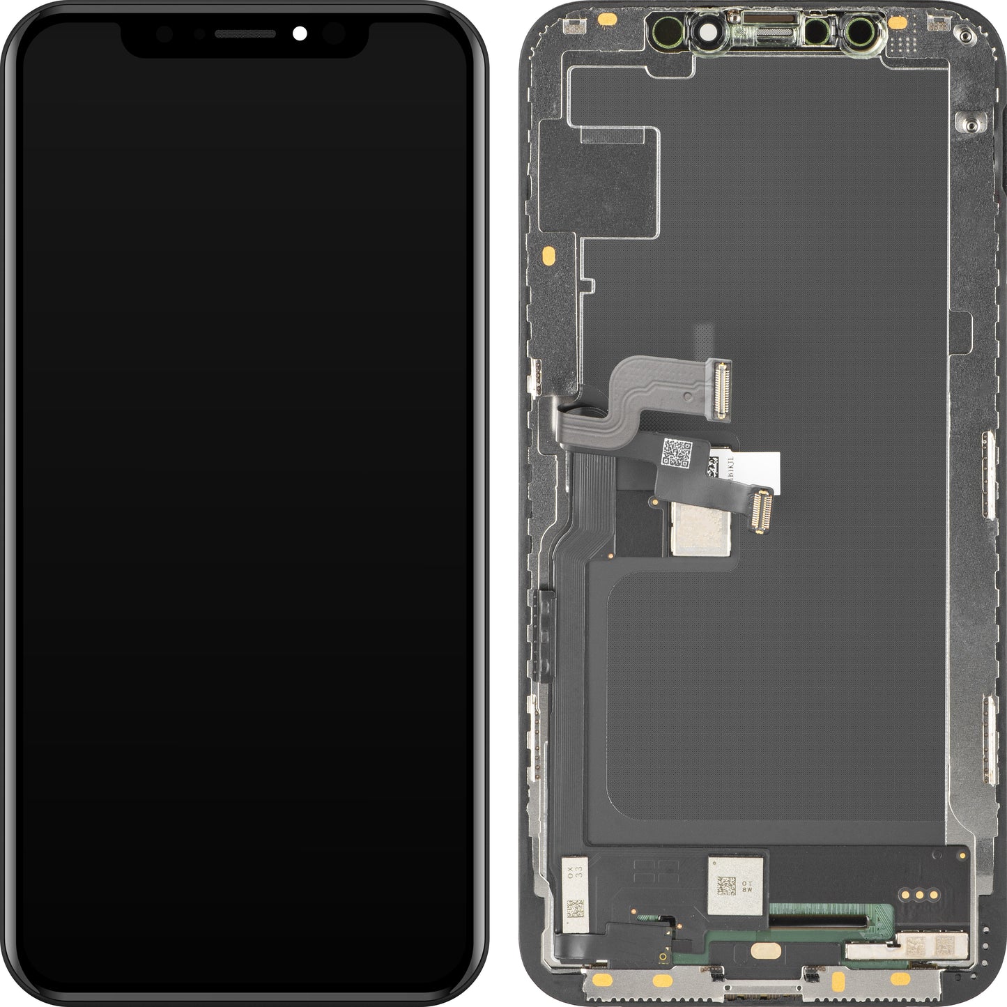 Display mit MP Touchscreen kompatibel mit Apple iPhone XS, mit Rahmen, Soft OLED FHD Version, Schwarz
