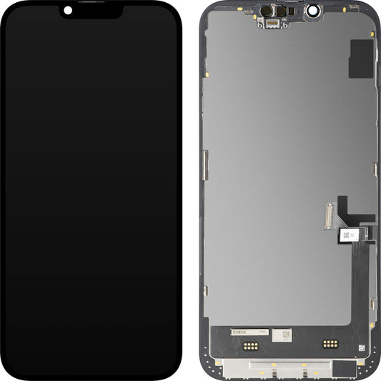 Display mit MP Touchscreen kompatibel mit Apple iPhone 14 Plus, mit Rahmen, Soft OLED FHD Diagnostic Version, Schwarz