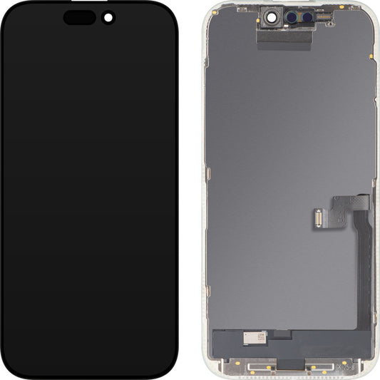 Écran tactile MP compatible avec Apple iPhone 16 Pro, avec Cadre, Version OLED FHD IC Movable, Noir