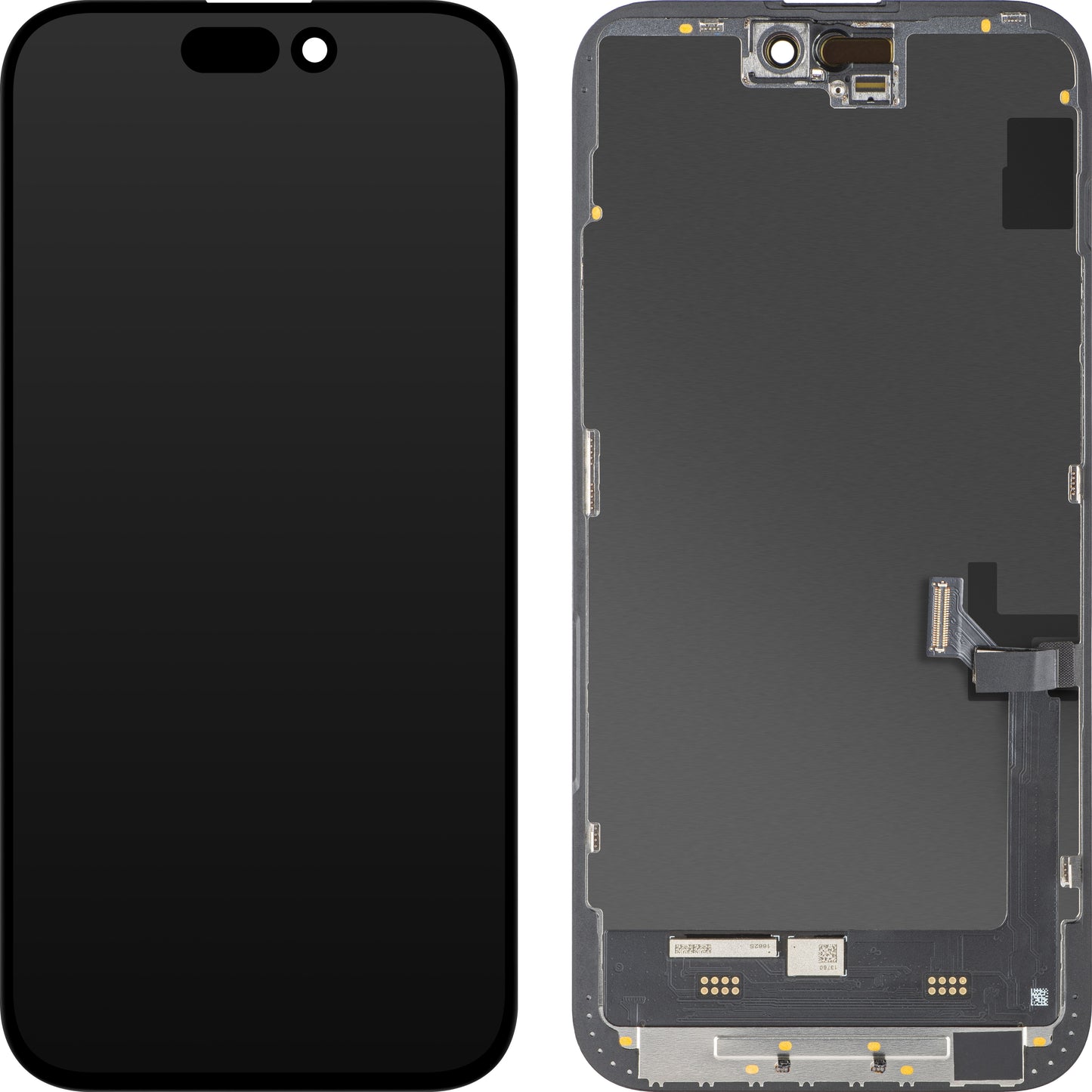 Écran avec Touchscreen MP compatible avec Apple iPhone 15 Plus, avec Cadre, Version Soft OLED FHD Diagnostic, Noir