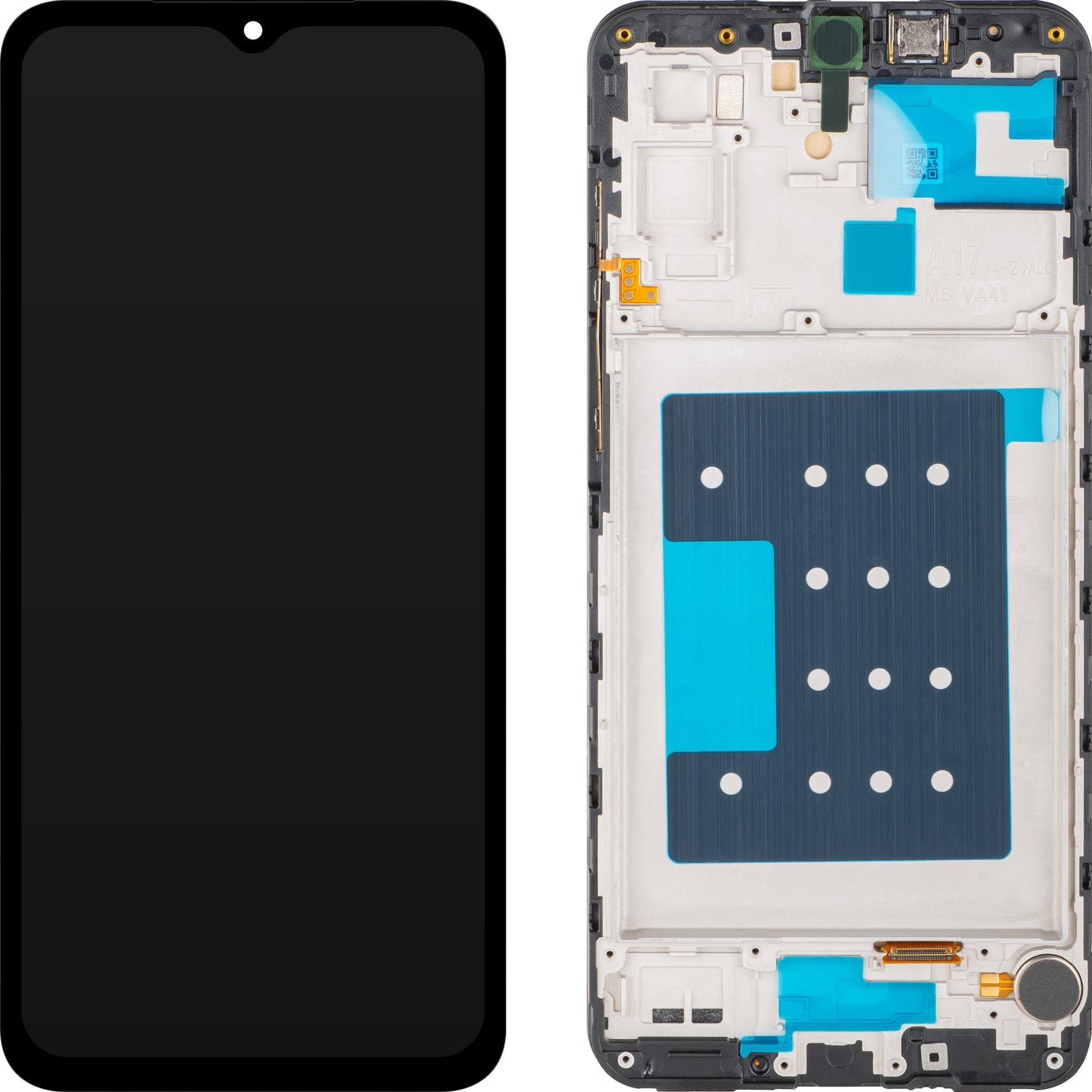 Display mit Touchscreen MP kompatibel mit Samsung Galaxy A17 5G, mit Rahmen, Schwarz