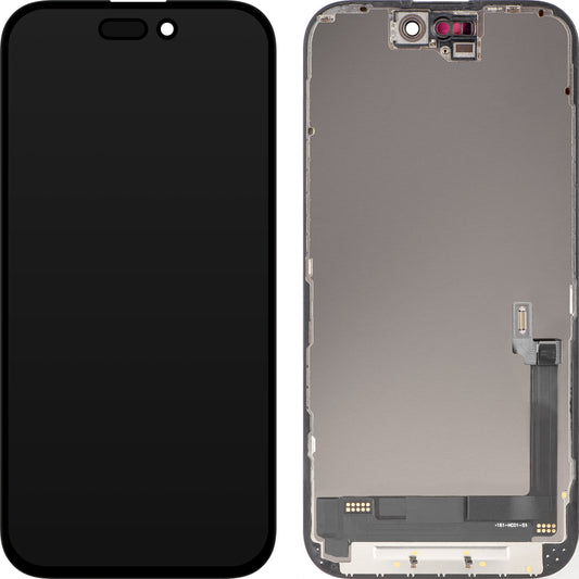 Display mit MP Touchscreen kompatibel mit Apple iPhone 16, mit Rahmen, OLED FHD Diagnoseversion, Schwarz