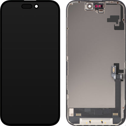 Écran avec Touchscreen MP compatible avec Apple iPhone 16, avec Cadre, Version Soft OLED FHD Diagnostic, Noir