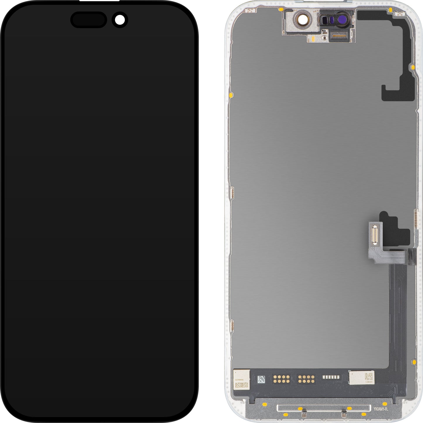 Écran tactile MP compatible avec Apple iPhone 17, avec cadre, version Soft OLED FHD 120Hz IC déplaçable, noir