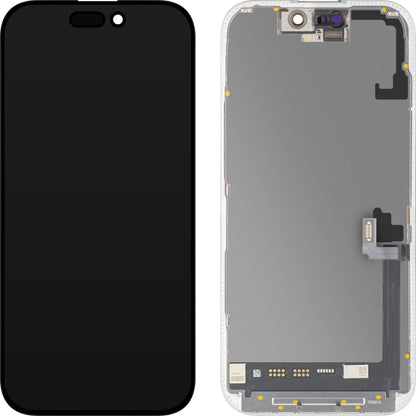 Écran tactile MP compatible avec Apple iPhone 17, avec cadre, version Soft OLED FHD 120Hz IC déplaçable, noir