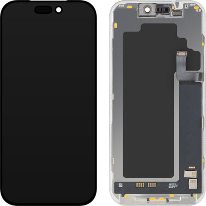Écran tactile MP compatible avec Apple iPhone 17 Pro, avec cadre, version Soft OLED FHD 120Hz IC déplaçable, noir