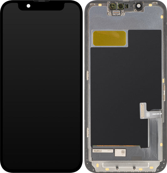 Écran tactile MP compatible avec Apple iPhone 13 mini, avec cadre, Version OLED FHD IC Movable, Noir