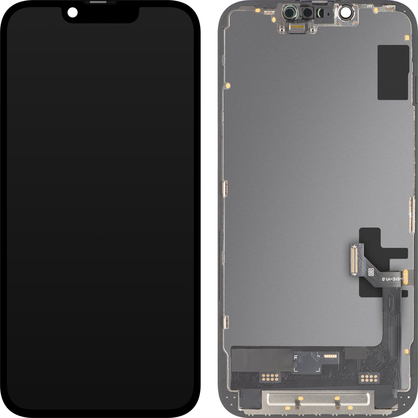 MP Touchscreen-Display kompatibel mit Apple iPhone 17e / 16e, mit Rahmen, Soft OLED FHD IC Movable Version, Schwarz