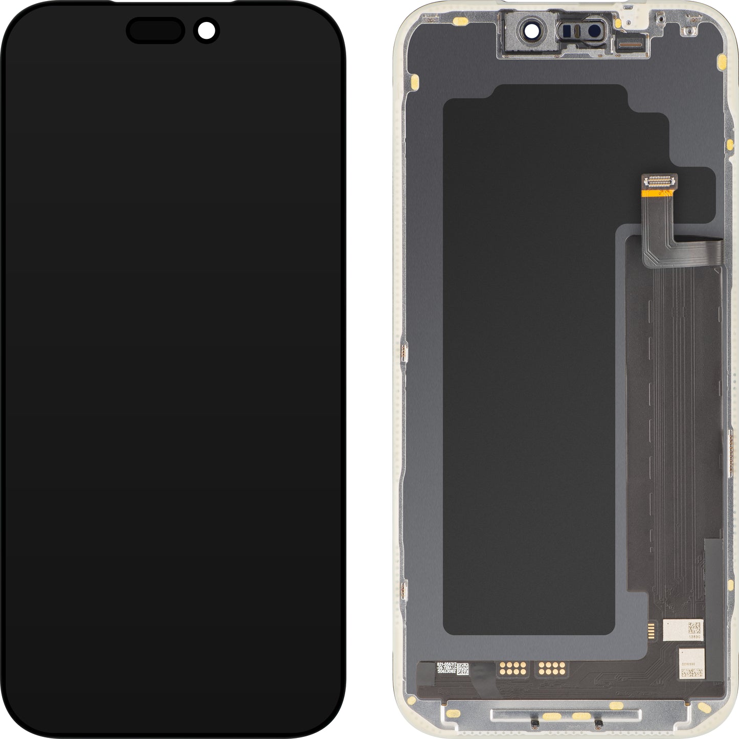 MP Touchscreen-Display kompatibel mit Apple iPhone 17 Pro Max, mit Rahmen, Soft OLED FHD IC Movable Version, Schwarz