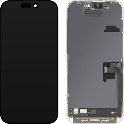 Écran tactile MP compatible avec Apple iPhone 16 Pro, avec cadre, version logicielle OLED FHD 120Hz Diagnostic, noir