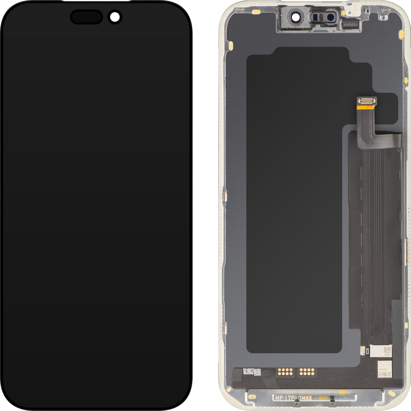 Écran avec écran tactile MP compatible avec Apple iPhone 17 Pro Max, avec cadre, version logicielle OLED FHD Diagnostic, noir