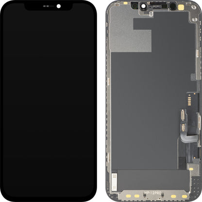 Écran tactile MP compatible avec Apple iPhone 12 / 12 Pro, avec cadre, version OLED FHD IC mobile, noir