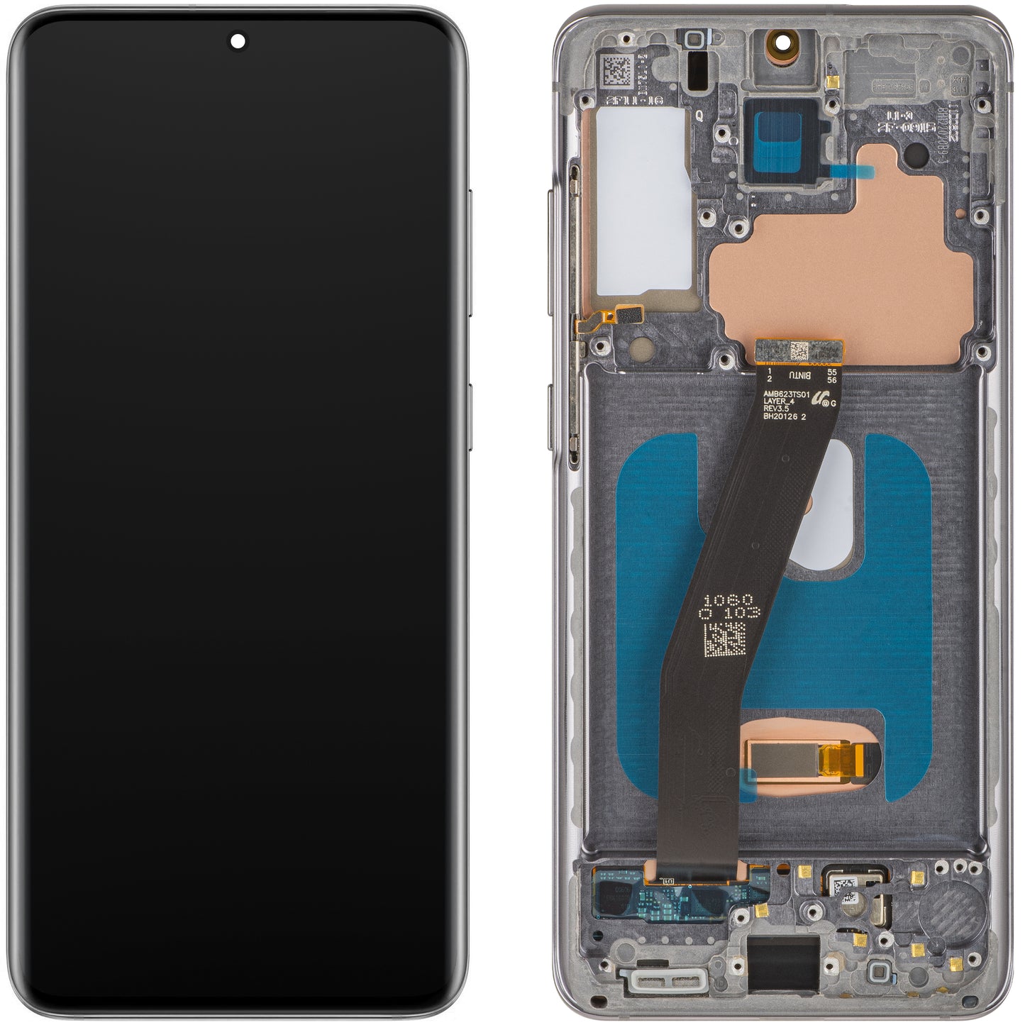 Écran tactile MP compatible avec Samsung Galaxy S20 5G G981 / S20 G980, avec cadre, version OLED, noir