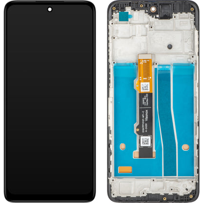 Écran tactile MP compatible avec Motorola Moto G42, avec cadre, noir