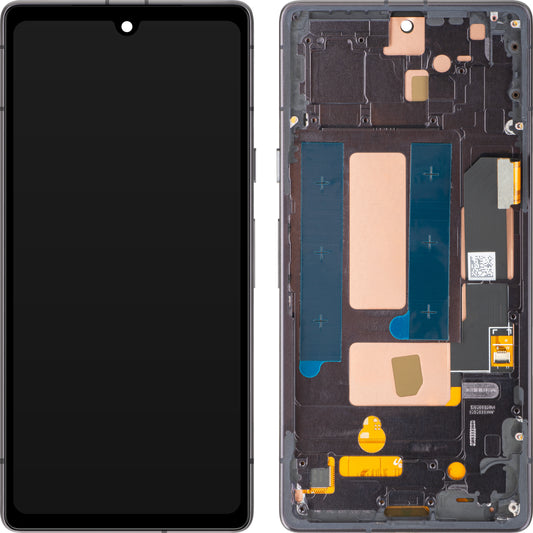 Display mit Touchscreen MP kompatibel mit Google Pixel 7a, mit Rahmen, OLED-Version, Schwarz