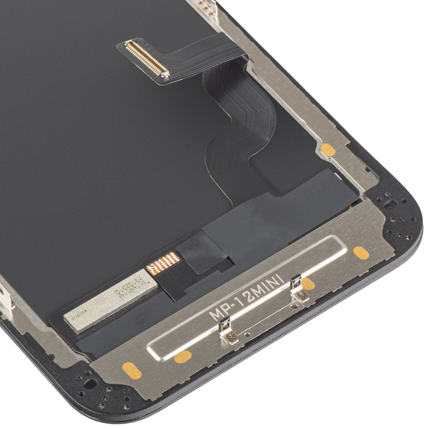 MP Touchscreen-Display kompatibel mit Apple iPhone 12 mini, mit Rahmen, OLED FHD IC Movable Version, Schwarz