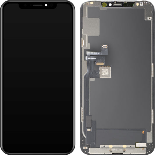 MP Touchscreen-Display kompatibel mit Apple iPhone 11 Pro Max, mit Rahmen, OLED FHD IC Movable Version, Schwarz, Wiederverpackt