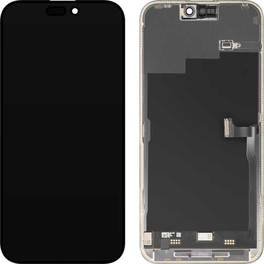 MP Touchscreen-Display kompatibel mit Apple iPhone 15 Pro Max, mit Rahmen, Premium Soft OLED FHD 120Hz Diagnostik Version, Schwarz, Wiederaufbereitet