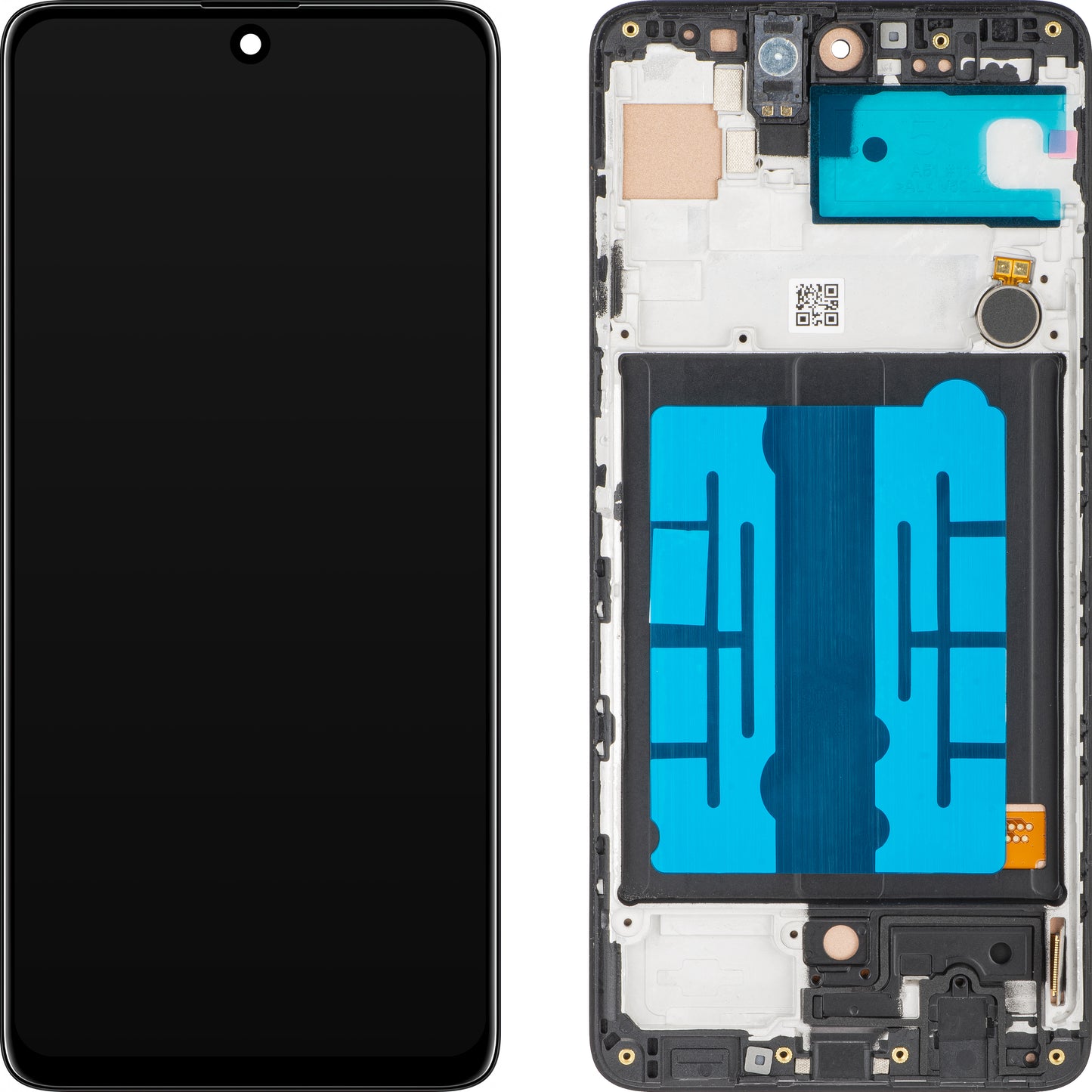 MP Touchscreen Display kompatibel mit Samsung Galaxy A51 A515, mit Rahmen, Schwarz 