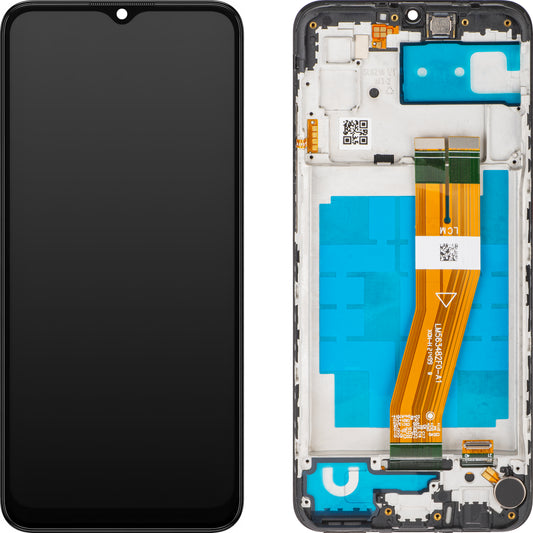 Écran avec Touchscreen MP compatible avec Samsung Galaxy A03 A035, avec Cadre, Version G, Noir