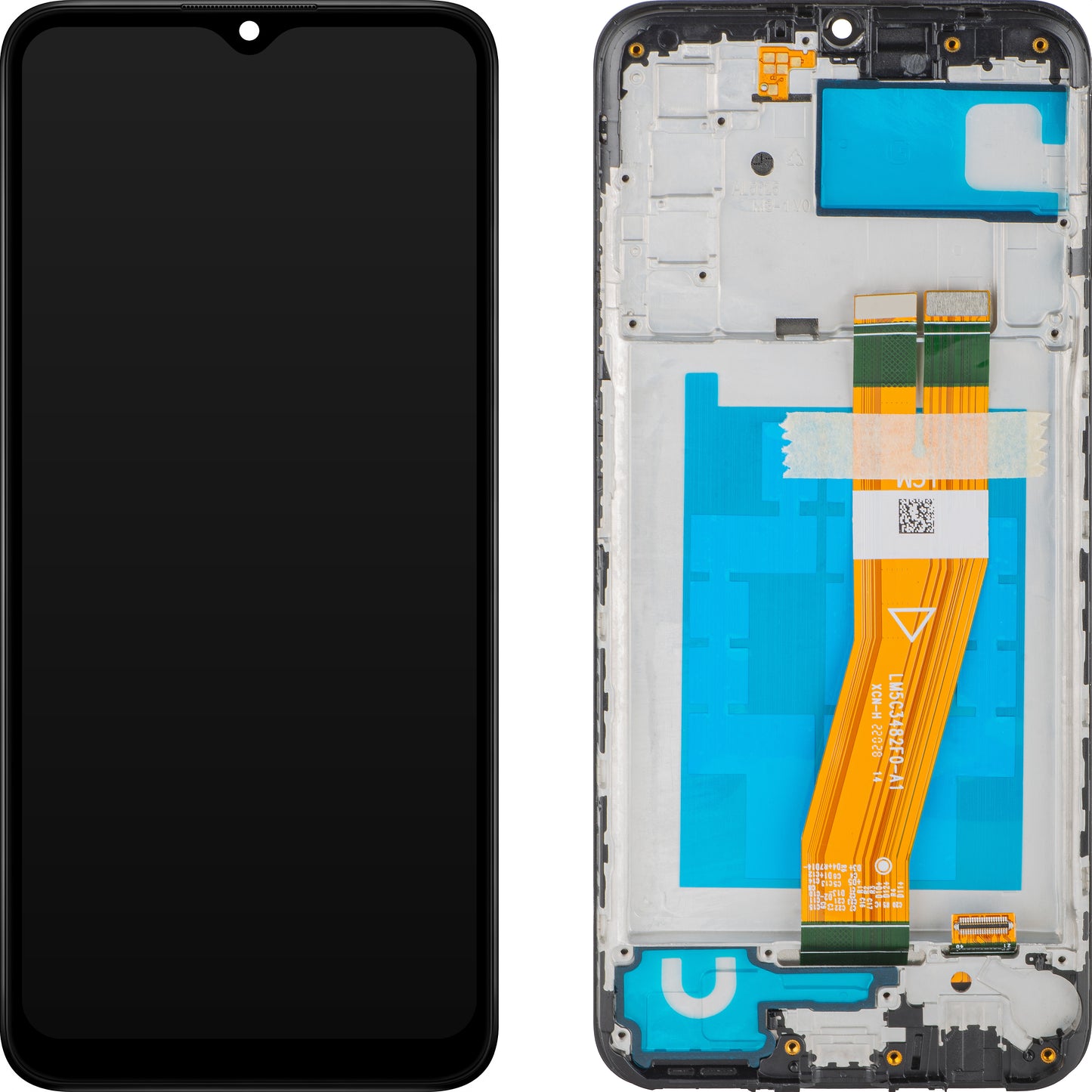 Display mit MP Touchscreen kompatibel mit Samsung Galaxy A03s A037, mit Rahmen, Version F, Schwarz