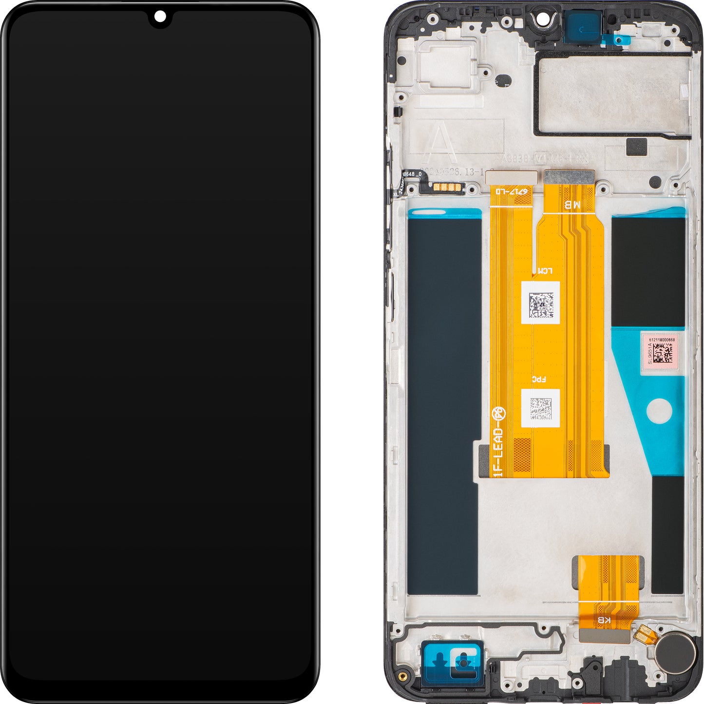 Display mit Touchscreen Realme Note 60, mit Rahmen, Schwarz (Marble Black), Service Pack 621029000222