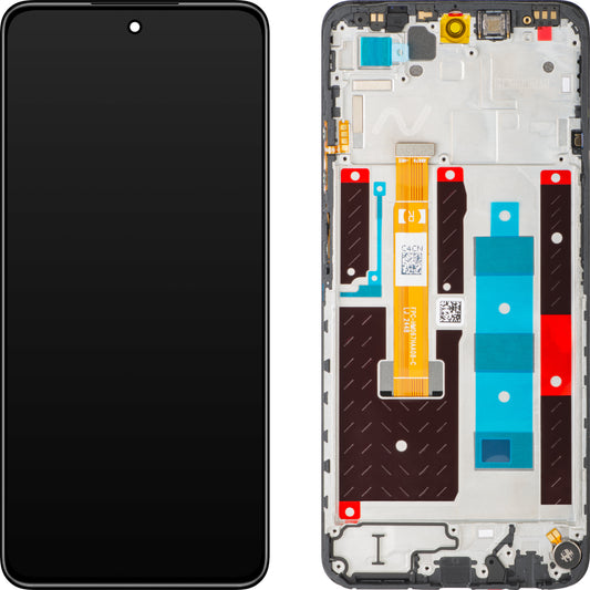 Écran tactile Realme 14x avec cadre, Noir (Carbon Black), Pack de service 621029000456