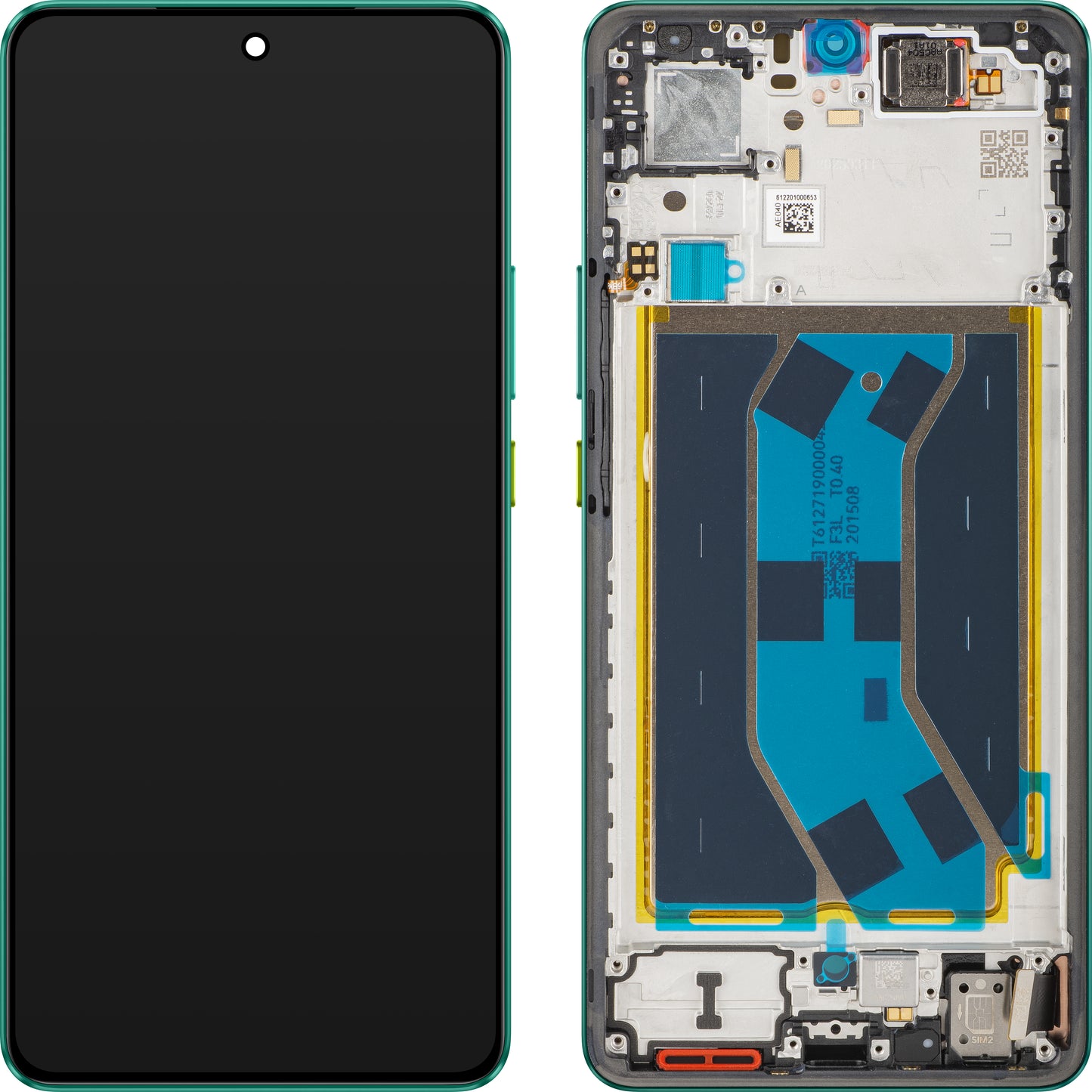 Écran tactile Realme GT 7 avec cadre, vert (Aston Martin Green), pack de service 621029000572
