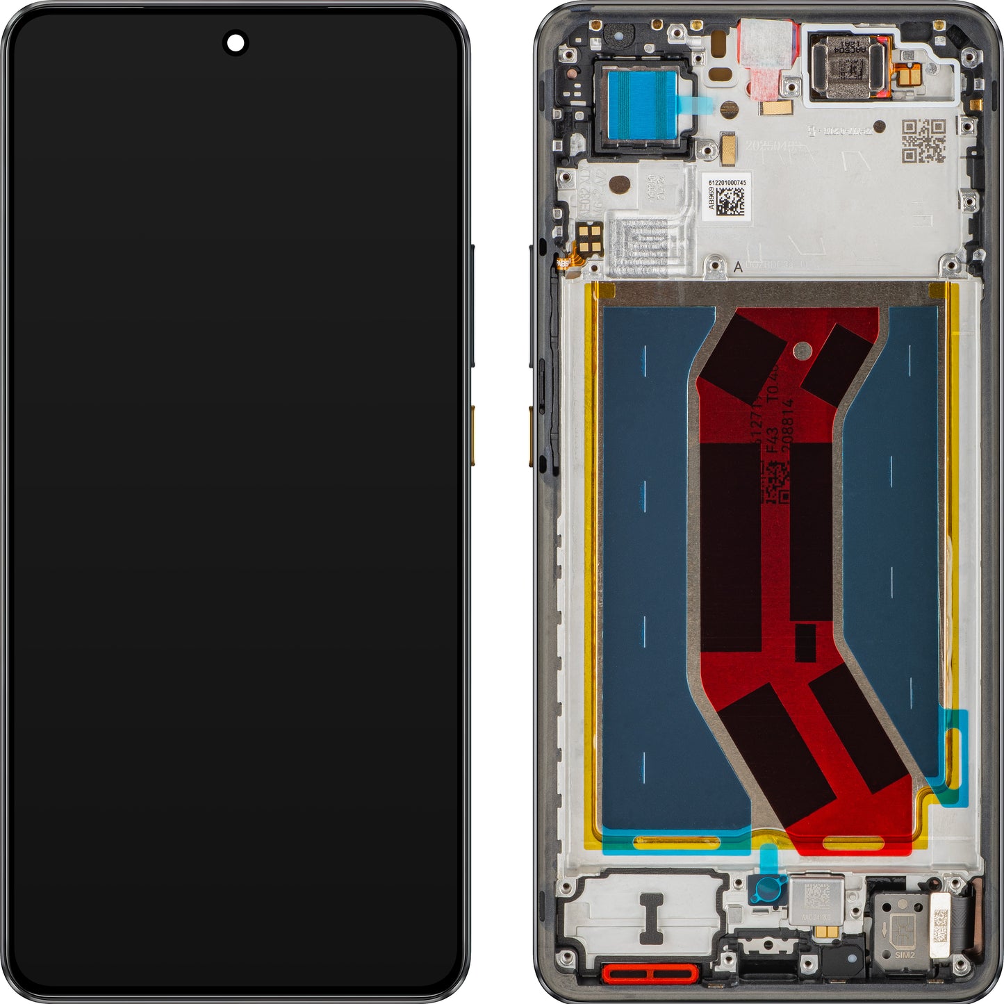 Écran tactile Realme GT 7T avec cadre, Noir (IceSense Black), Pack de service 621029000574