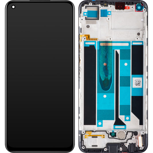Touchscreen-Display Realme 8, mit Rahmen, Schwarz, Swap 4906919