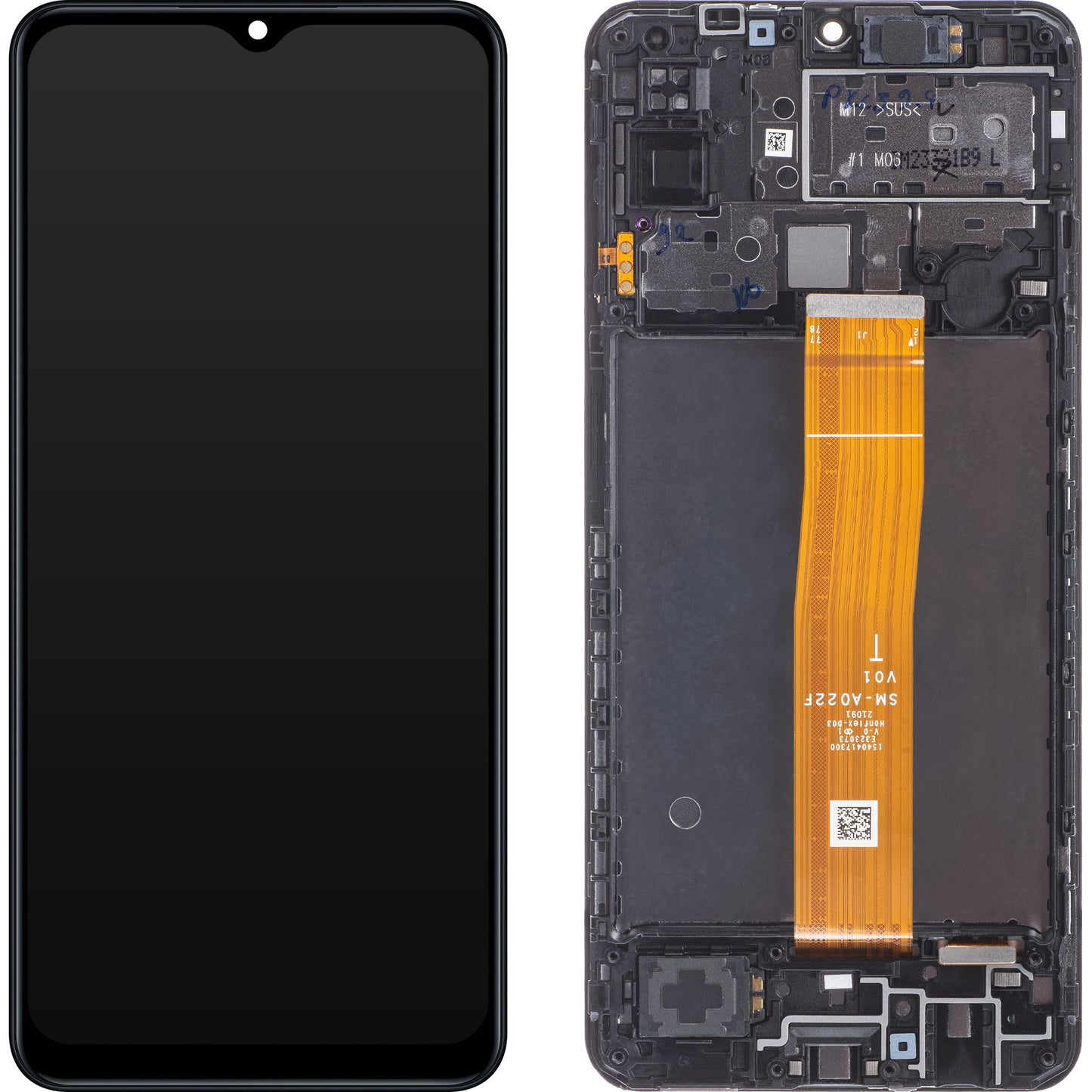 Samsung Galaxy M12 M127 Touchscreen Display, with Frame, Black, Swap GH82-25042A