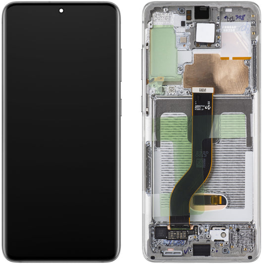 Samsung Galaxy S20+ 5G G986 / S20+ G985 Display with Touchscreen, with Frame, White (Cloud White), Service Pack GH82-31441B