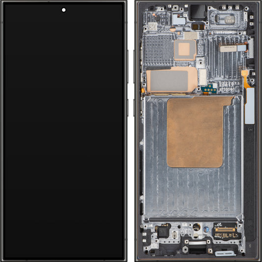 Touchscreen Display Samsung Galaxy S24 Ultra S928, mit Rahmen, Titanium Schwarz, Service Pack GH82-33396B 