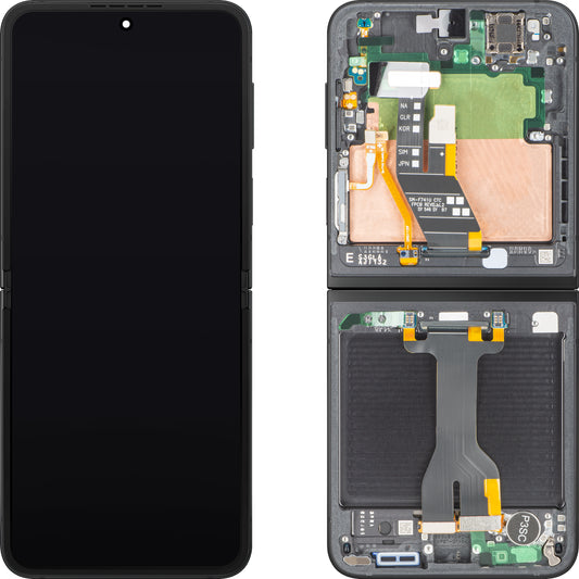 Écran avec Touchscreen Samsung Galaxy Z Flip7 FE F761, avec Cadre, Sous Inner, Noir, Pack de Service GH82-37734A