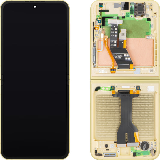 Samsung Galaxy Z Flip6 F741 Touchscreen Display with Frame, Sub Inner, Yellow, Service Pack GH82-35014B