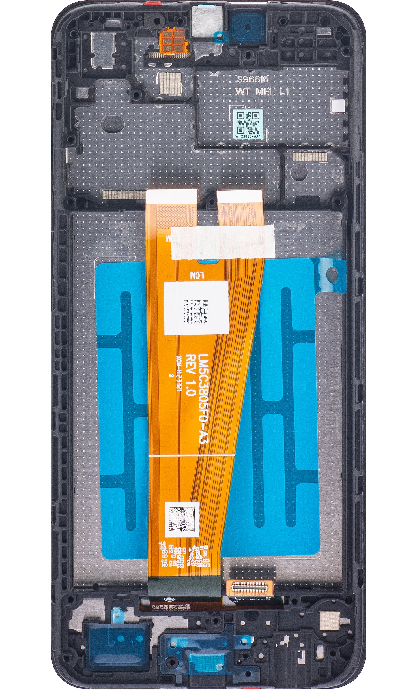 Touchscreen Display Samsung Galaxy A04 A045, mit Rahmen, Schwarz, Service Pack GH81-22731A 