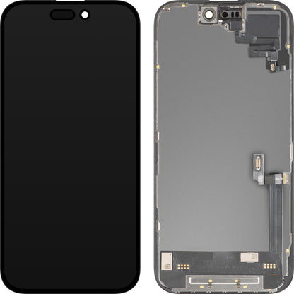 Touchscreen-Display mit Näherungssensor MP kompatibel mit Apple iPhone 16, mit Rahmen, OLED FHD Diagnosesoftware-Version, Schwarz