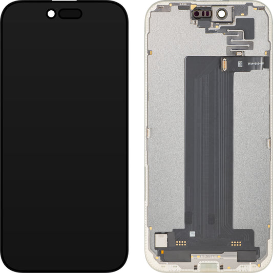 Écran avec écran tactile et capteur de proximité lumière MP compatible avec Apple iPhone 17 Air, avec cadre, version logicielle OLED FHD 120Hz diagnostic, noir