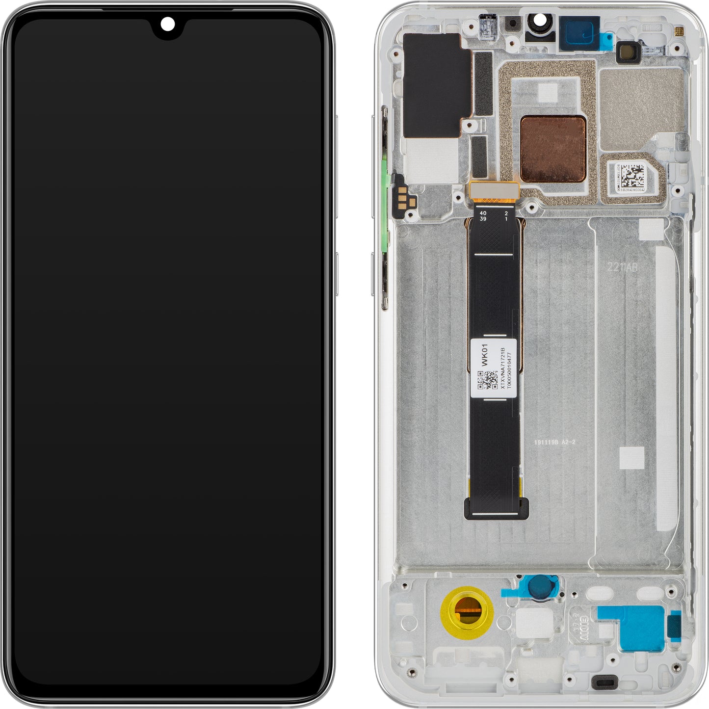 Xiaomi Mi 9 Pro 5G Touchscreen Display mit Rahmen, Weiß (Traumweiß), Service Pack 5600020F1X00 