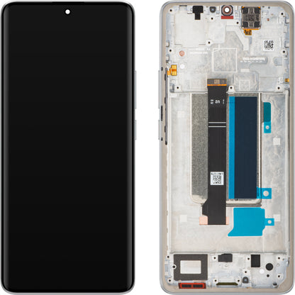 Écran avec Touchscreen Xiaomi Redmi Note 13 Pro+, avec Cadre, Blanc (Moonlight White), Service Pack 560001N16U00