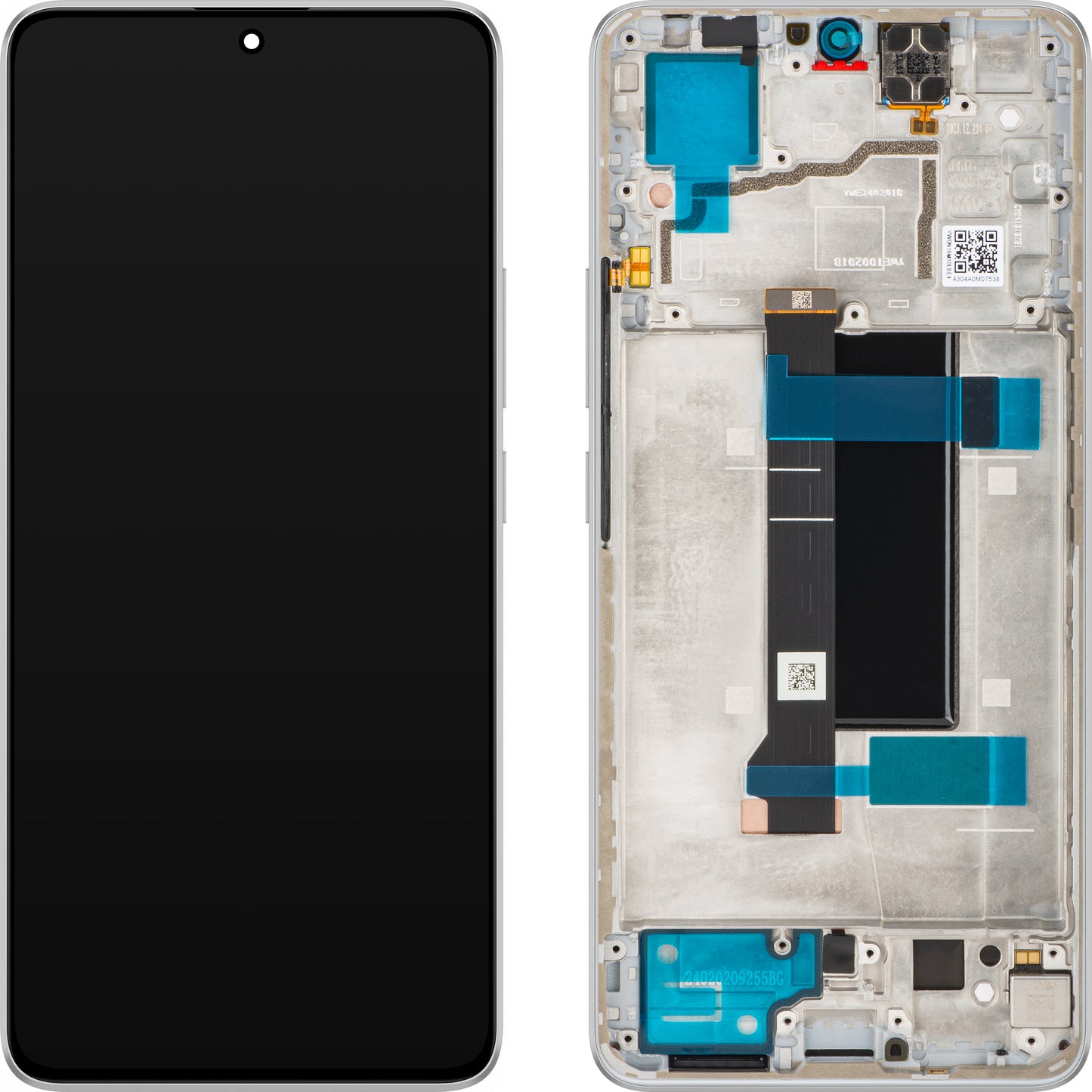 Display mit Touchscreen Xiaomi Poco X6 / Redmi Note 13 Pro 5G, mit Rahmen, Weiß, Service Pack 560001N16P00